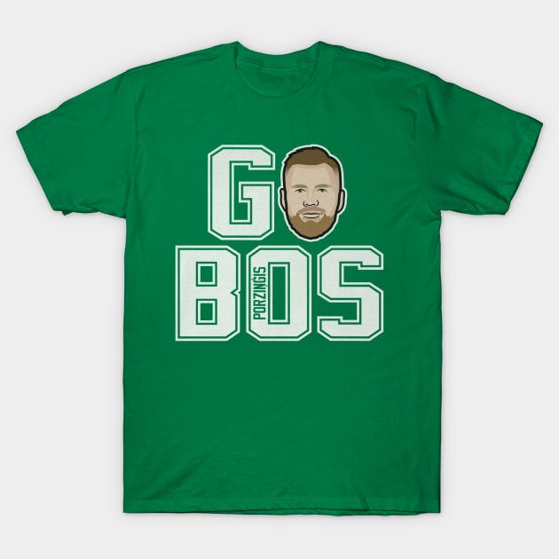 Kristaps Porzingis Boston GO BOS T-Shirt by ClarityMacaws